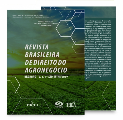 Revista Brasileira de Direito do Agronegócio – RBDAGRO -V.1, 1º Semestre/2019